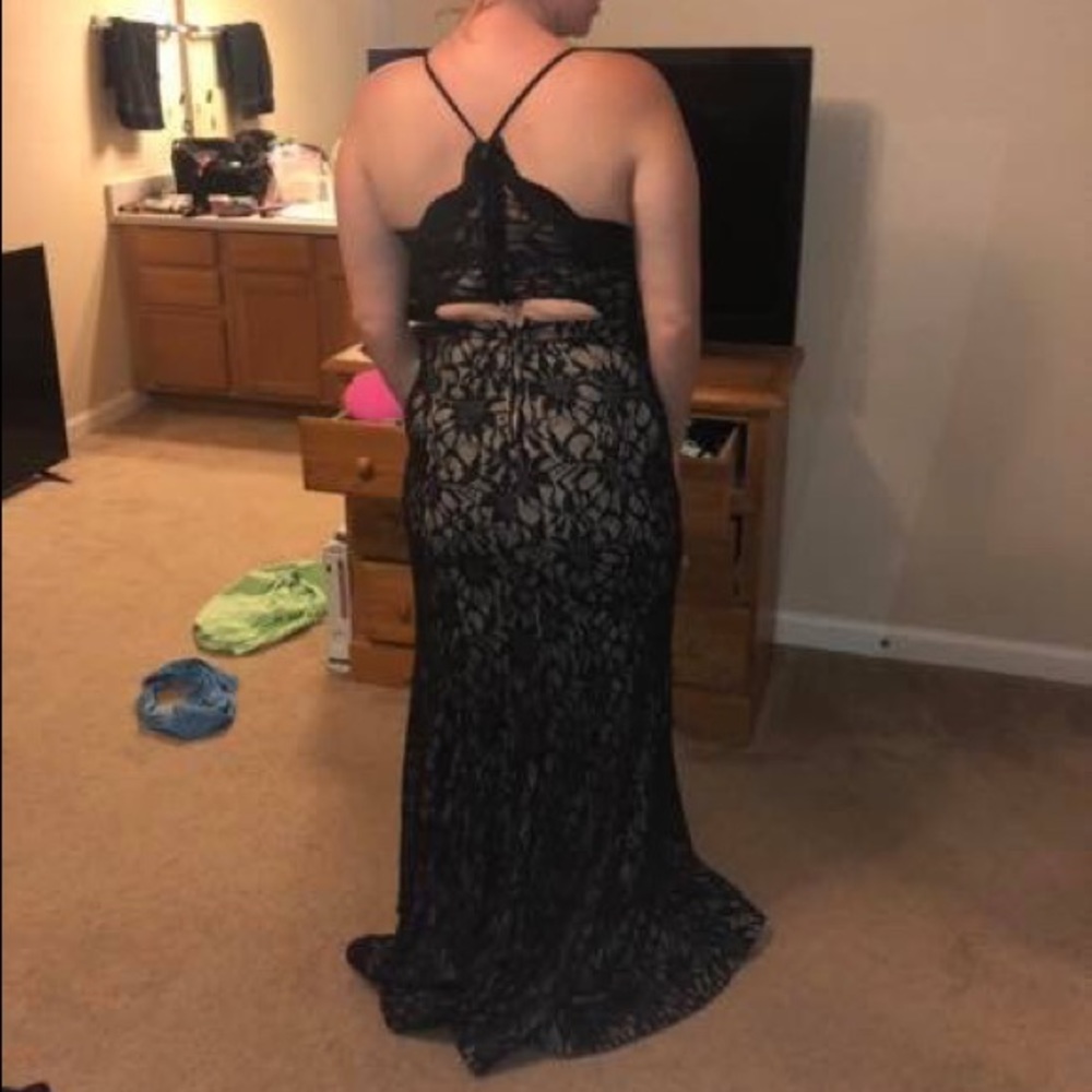 Black lace formal gown NWT